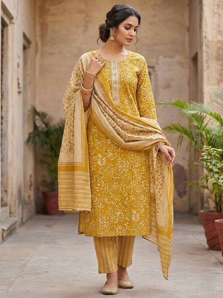 MUSTARD AOP PRINTED WITH CF PLACKET