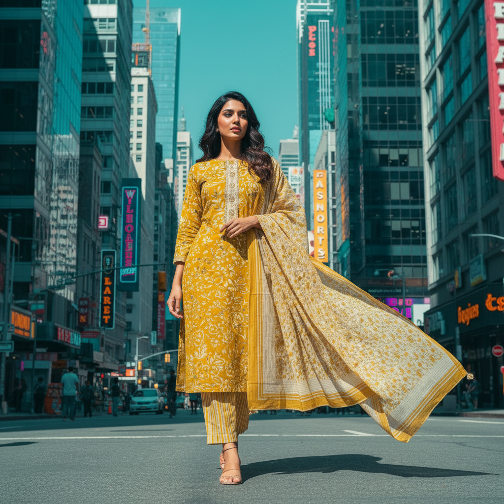 MUSTARD AOP PRINTED WITH CF PLACKET